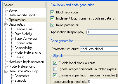 Menu : Simulink \ Simulaiton ==&gt; Configuration parameters ==&gt; Optimization ==&gt; inline parameters checkbox