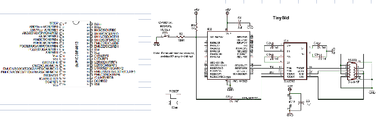 circuit max232 to dspic30